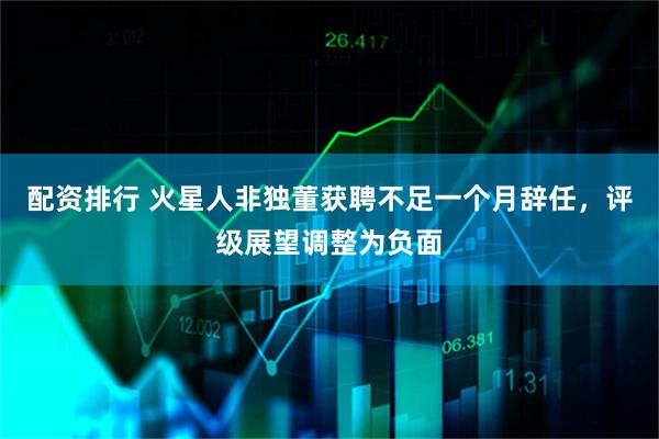 配资排行 火星人非独董获聘不足一个月辞任，评级展望调整为负面